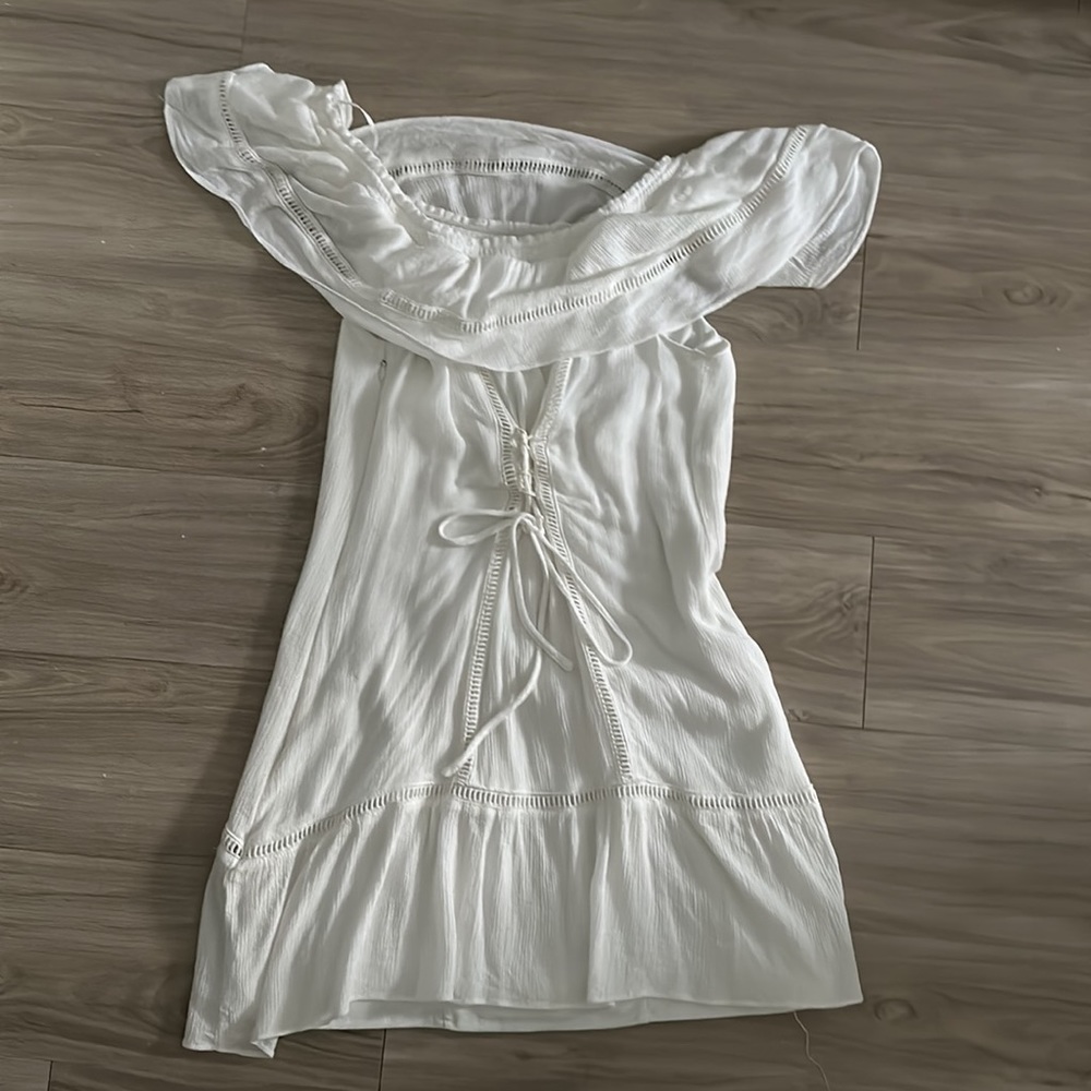 Dina Be Ruffled Mini Dress with Tie up Detail